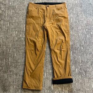 Orvis fleece lined stretch soft shell men’s pants size 38/32 dark khakis